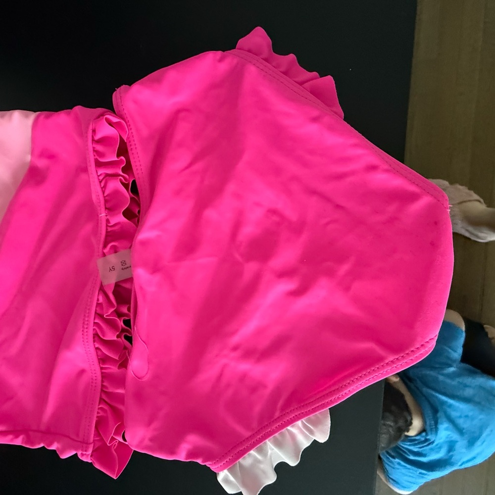 Pink and White Ruffled Bikini Set - Picture 4 of 5